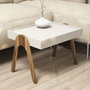 Hanah Home Juego de Mesas Nido Roma - Nogal y Crema